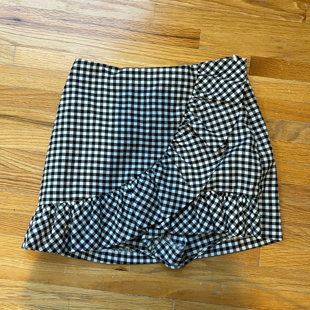 Plaid gingham skort